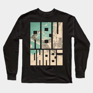 Abu Dhabi, UAE City Map Typography - Vintage Long Sleeve T-Shirt